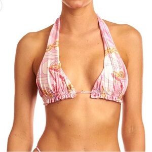 JANTHEE Berlin Pink Halter Bikini Top swimwear versatile 8 multi-way size L nwt